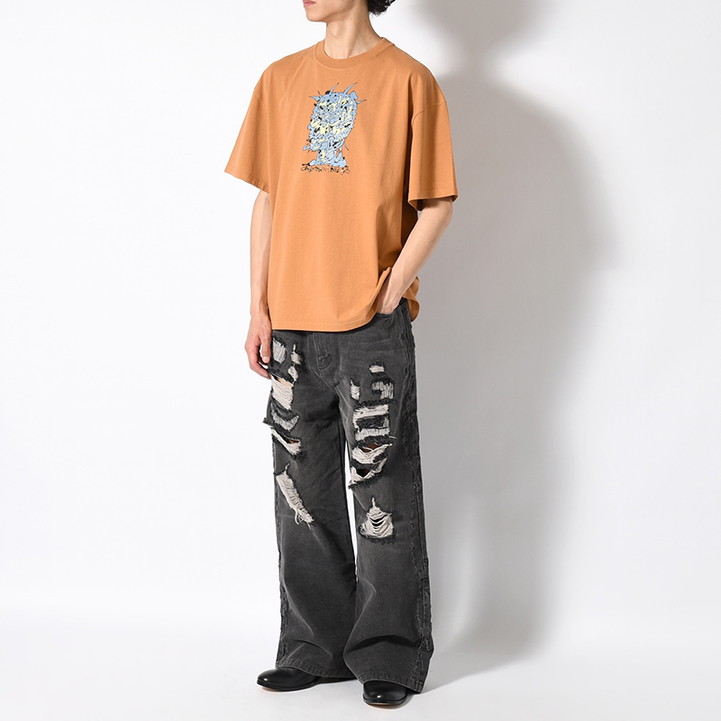 SCRAMBLED HEAD T-SHIRT -CUMIN-