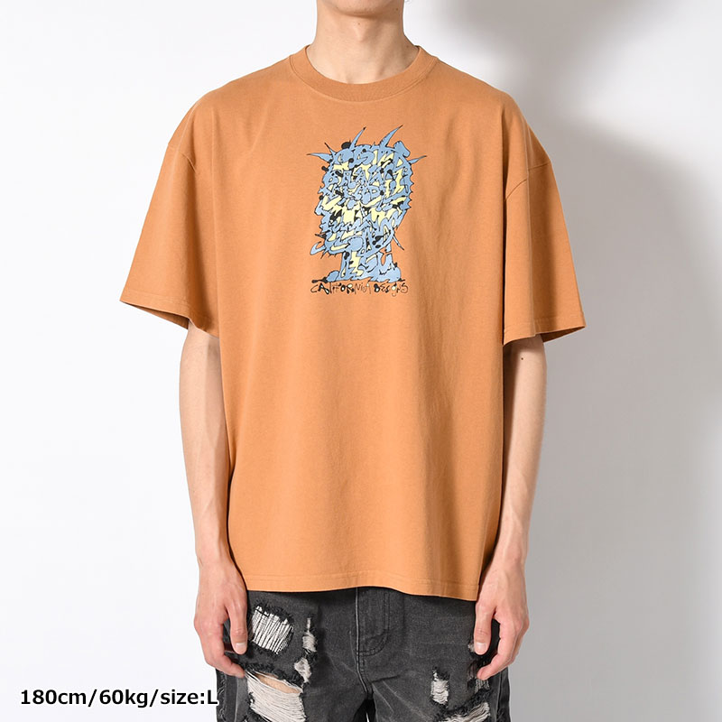 SCRAMBLED HEAD T-SHIRT -CUMIN-