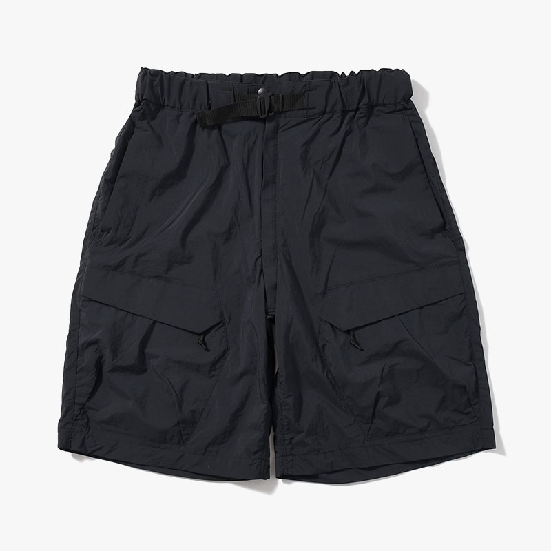 WEBBING BELT HALF PANTS -BLACK-