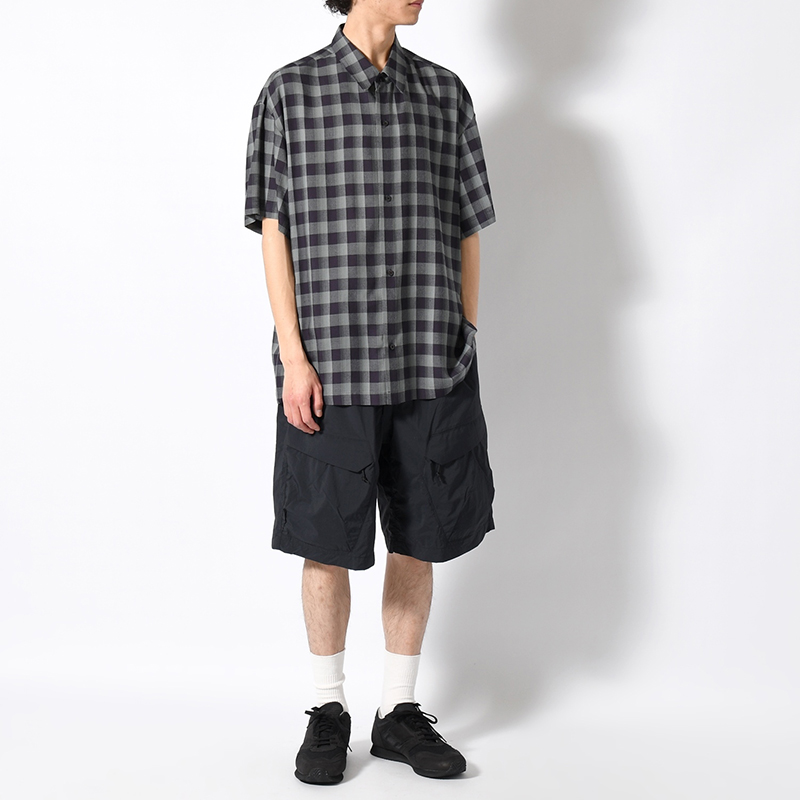 WEBBING BELT HALF PANTS -BLACK-