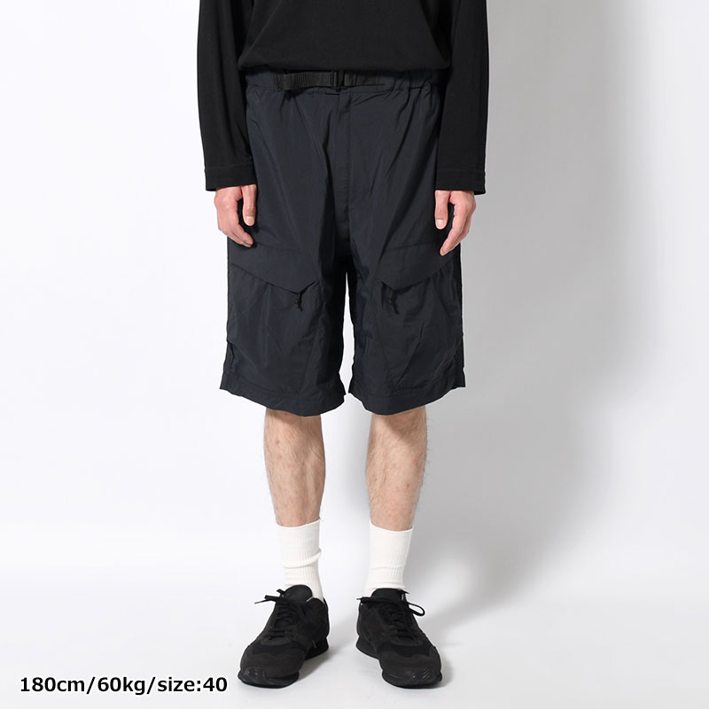 WEBBING BELT HALF PANTS -BLACK-