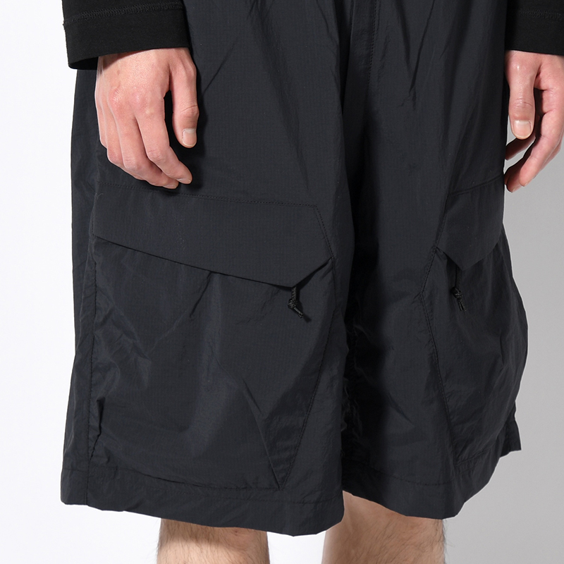 WEBBING BELT HALF PANTS -BLACK-