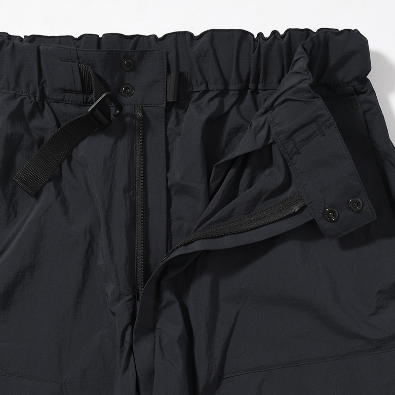 WEBBING BELT HALF PANTS -BLACK-