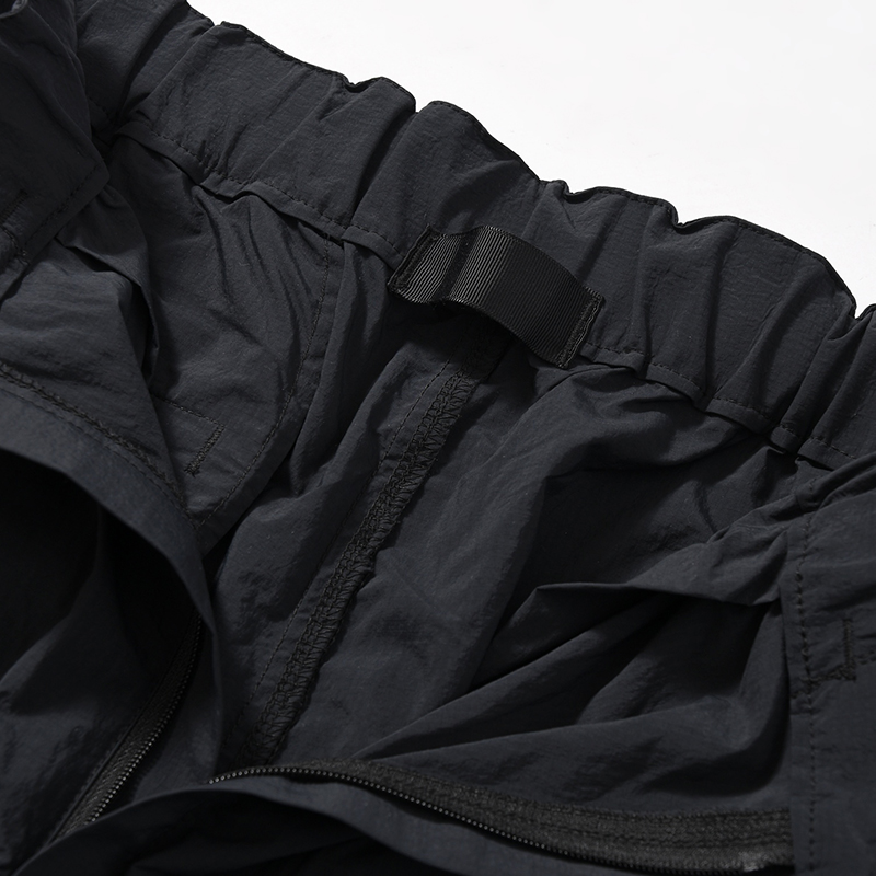 WEBBING BELT HALF PANTS -BLACK-