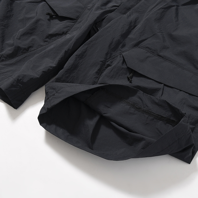 WEBBING BELT HALF PANTS -BLACK-