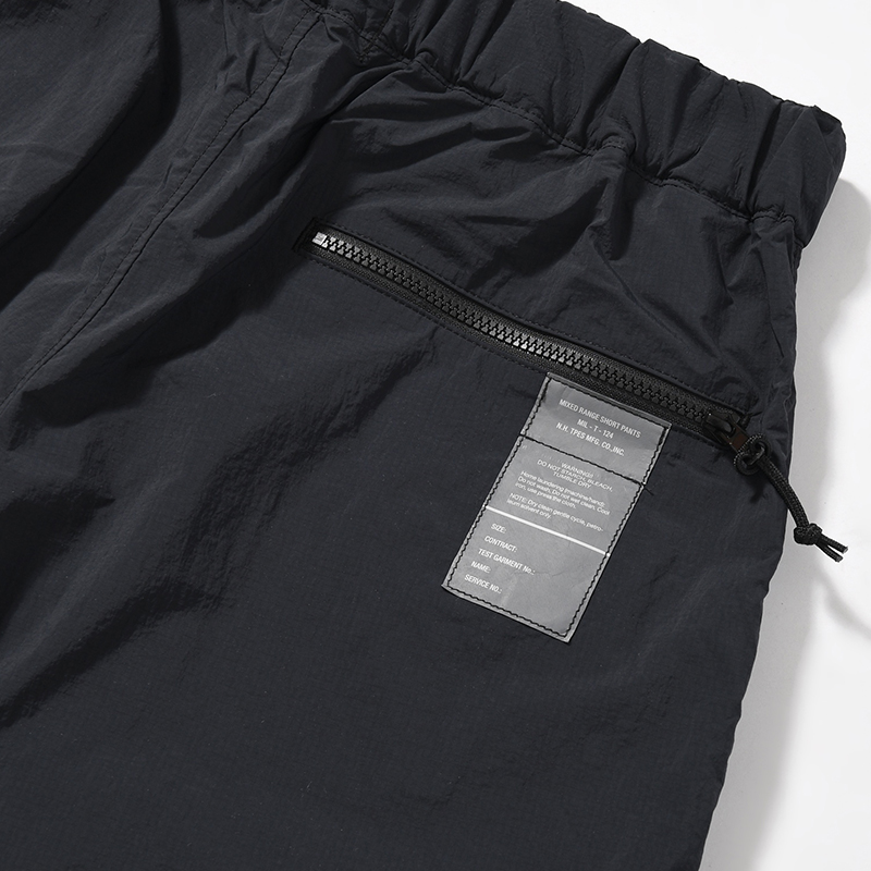 WEBBING BELT HALF PANTS -BLACK-