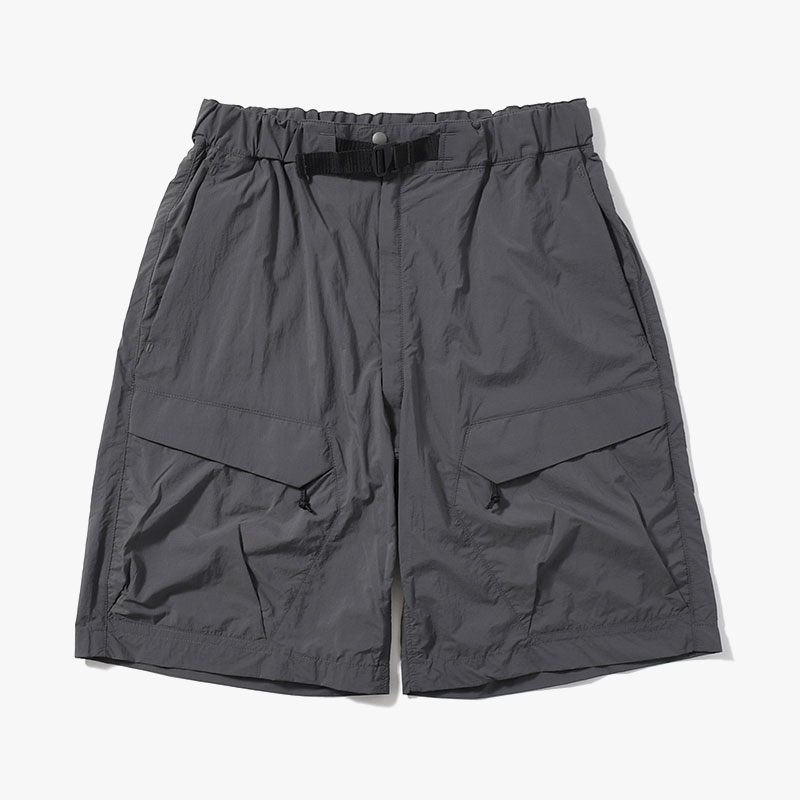 WEBBING BELT HALF PANTS -CHARCOAL-