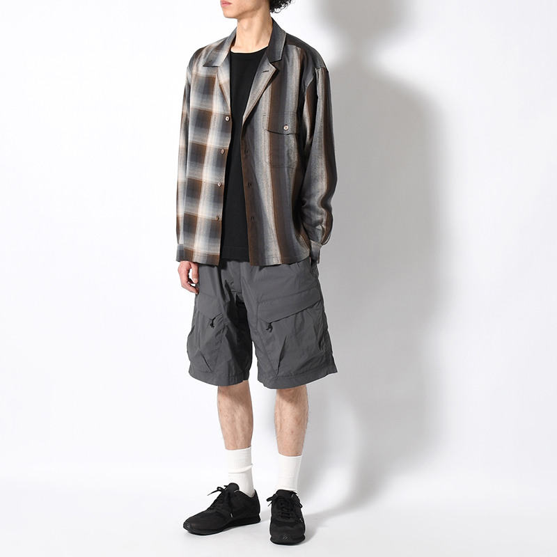 WEBBING BELT HALF PANTS -CHARCOAL-