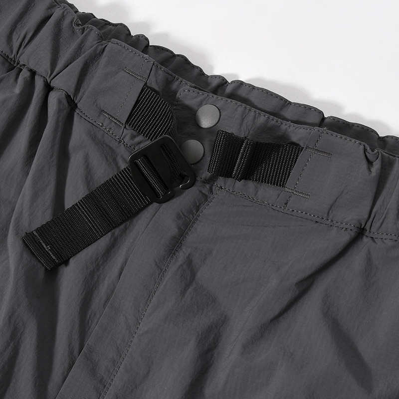 WEBBING BELT HALF PANTS -CHARCOAL-