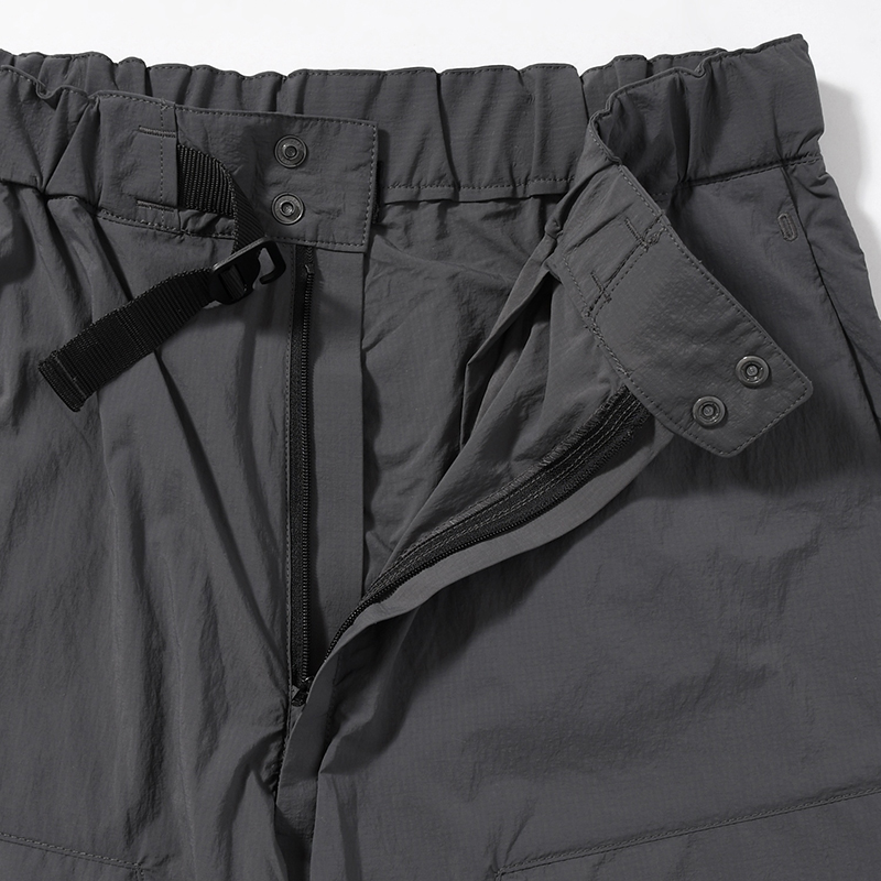 WEBBING BELT HALF PANTS -CHARCOAL-