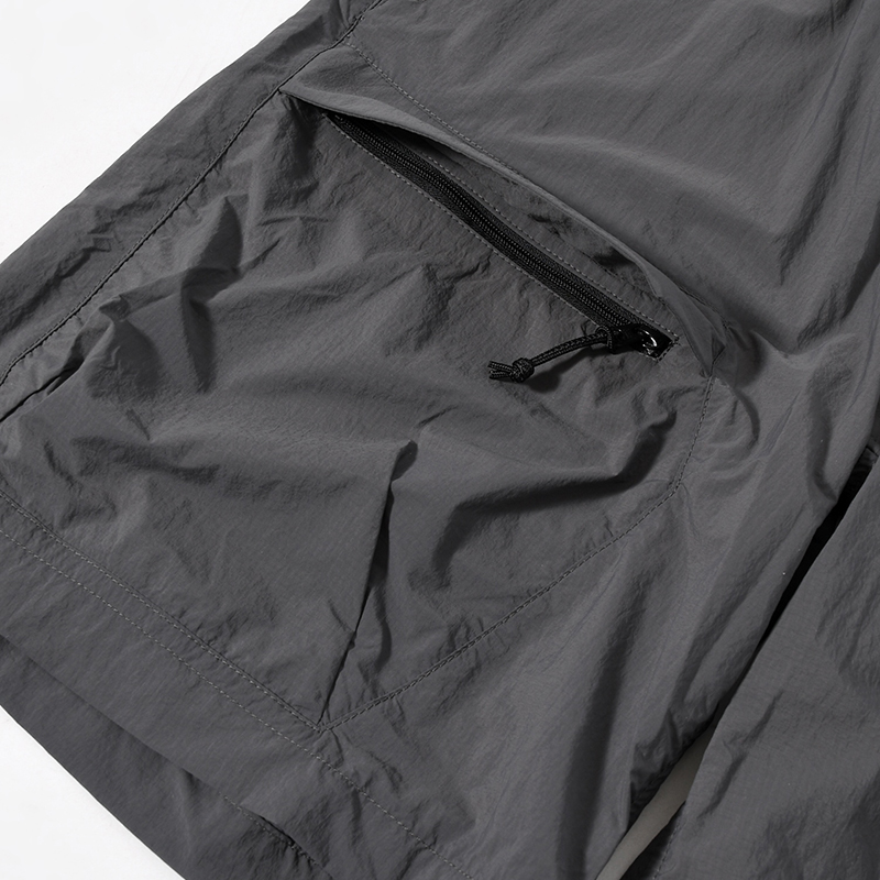 WEBBING BELT HALF PANTS -CHARCOAL-