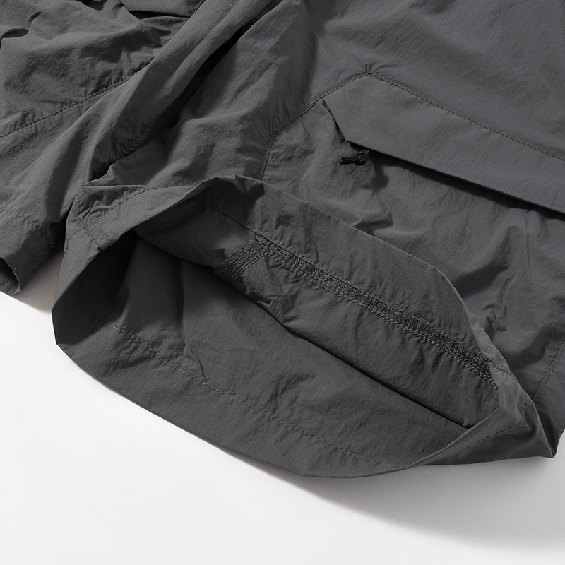 WEBBING BELT HALF PANTS -CHARCOAL-