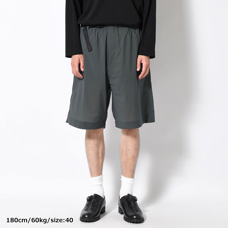 NYLON HALF PANTS -CHARCOAL-