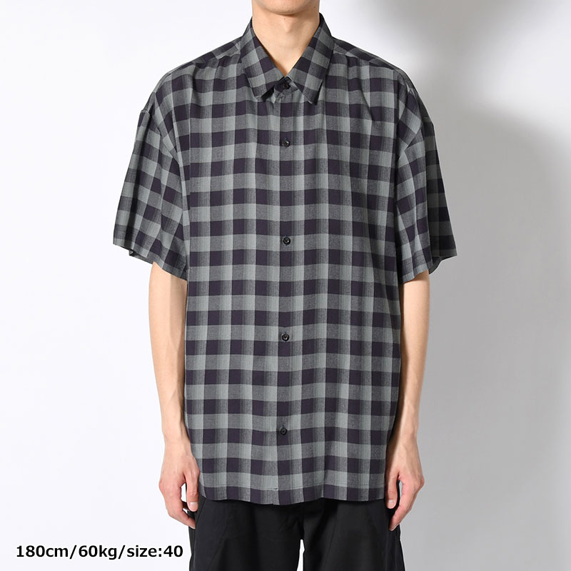 CHECK HS SHIRT -NAVY-