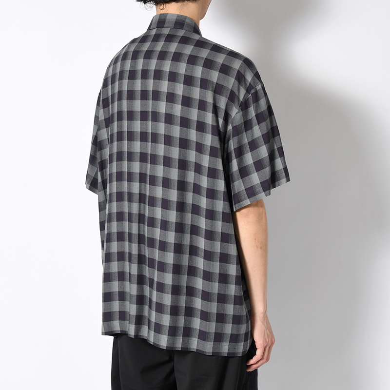 CHECK HS SHIRT -NAVY-