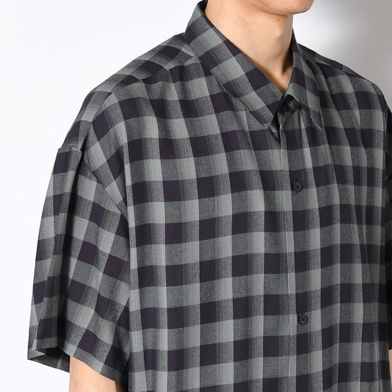 CHECK HS SHIRT -NAVY-