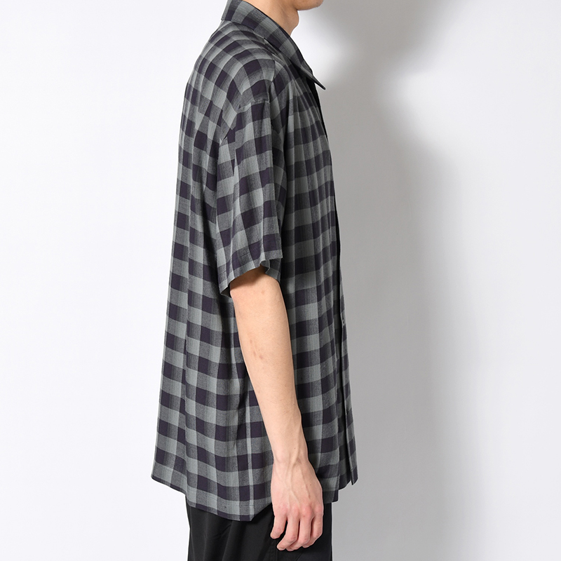 CHECK HS SHIRT -NAVY-