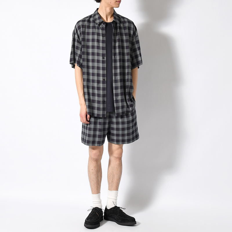 CHECK HS SHIRT -NAVY-