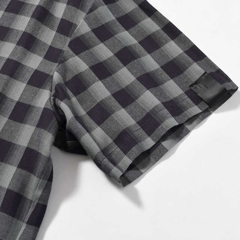 CHECK HS SHIRT -NAVY-
