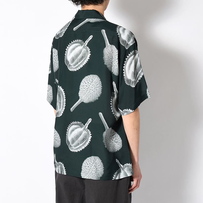 GRAPHIC HALF SLEEVE BIG SHIRT -GREEN-