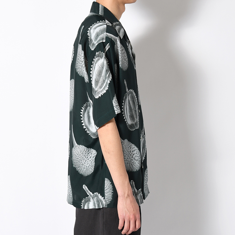 GRAPHIC HALF SLEEVE BIG SHIRT -GREEN-