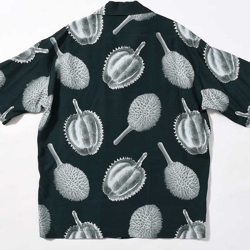 GRAPHIC HALF SLEEVE BIG SHIRT -GREEN-