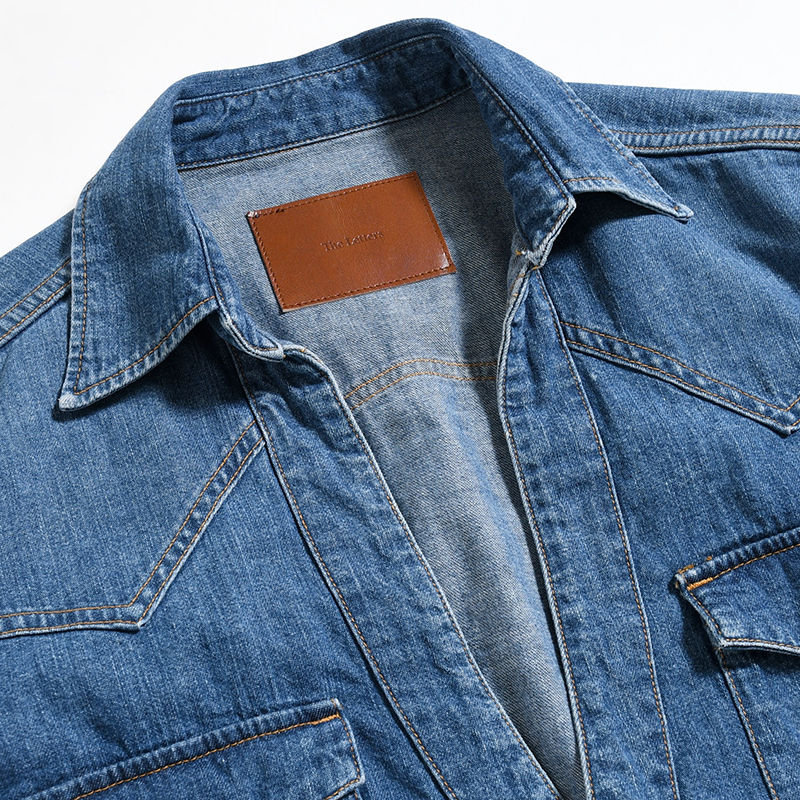 CUTTING WESTERN SHIRT -USED WASHED DENIM- -INDIGO-