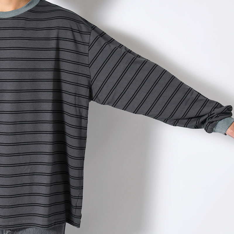 RESEARCHED TEE LS / COTTON BORDER JERSEY -2.COLOR-