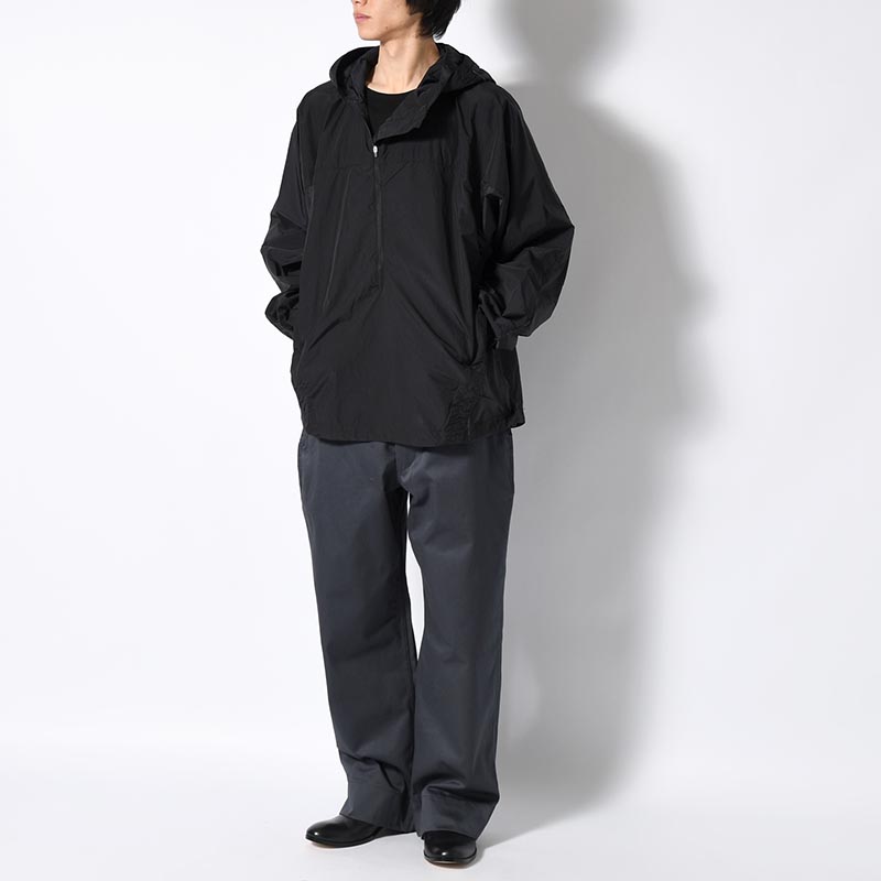 ORGANIZED HOODED PULLOVER / RIPSTOP NYLON -BLACK-