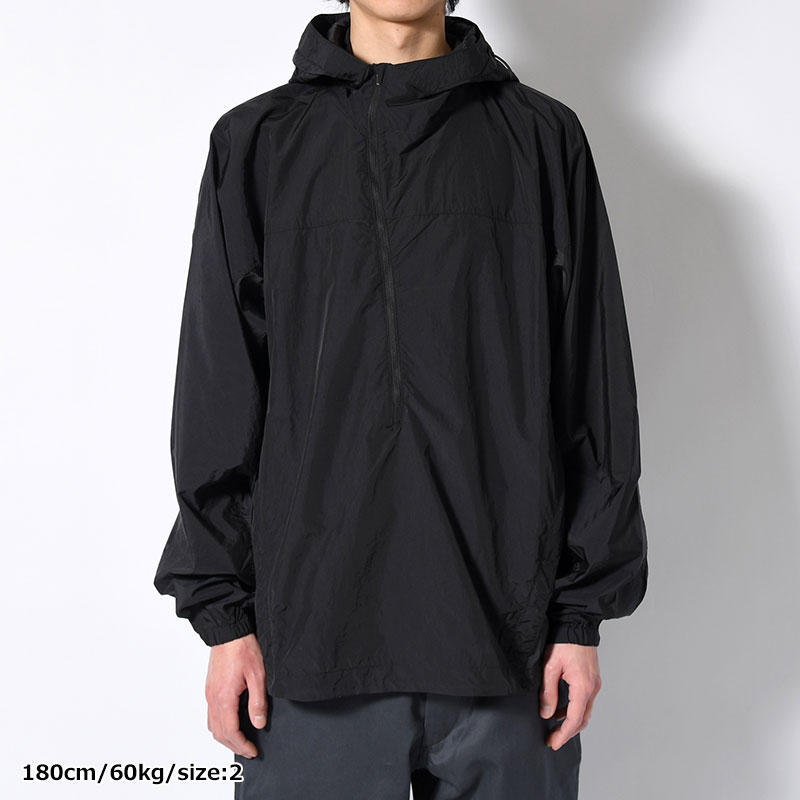 ORGANIZED HOODED PULLOVER / RIPSTOP NYLON -BLACK-