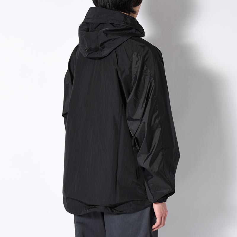 ORGANIZED HOODED PULLOVER / RIPSTOP NYLON -BLACK-