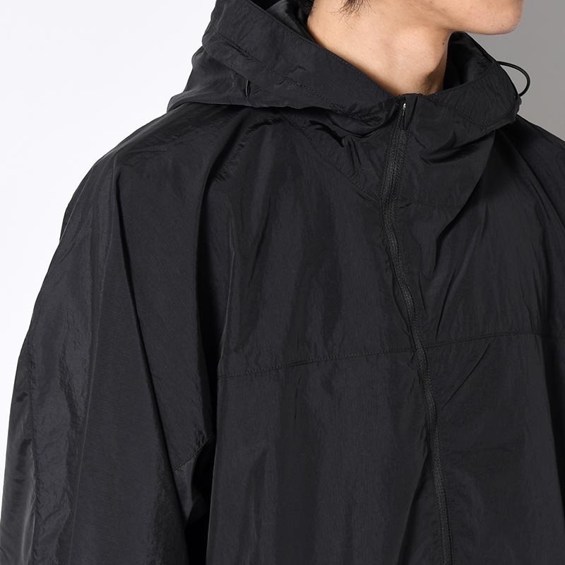 ORGANIZED HOODED PULLOVER / RIPSTOP NYLON -BLACK-