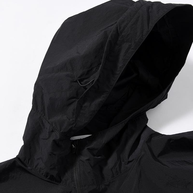 ORGANIZED HOODED PULLOVER / RIPSTOP NYLON -BLACK-