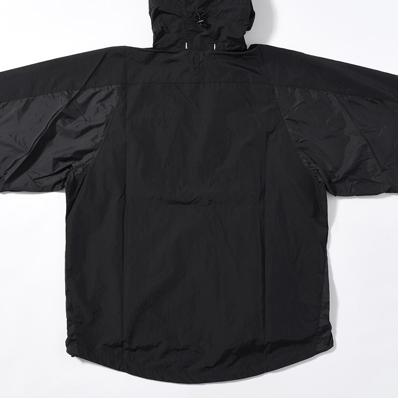 ORGANIZED HOODED PULLOVER / RIPSTOP NYLON -BLACK-