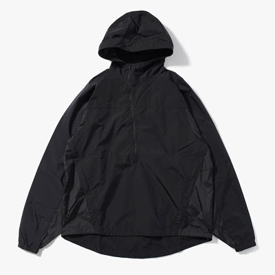 ORGANIZED HOODED PULLOVER / RIPSTOP NYLON -BLACK-