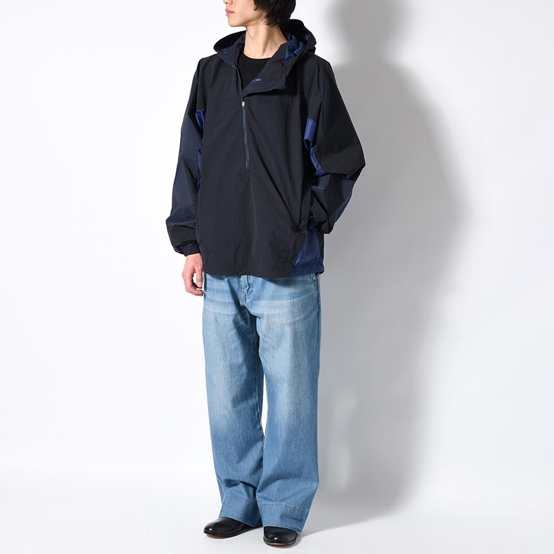 ORGANIZED HOODED PULLOVER / RIPSTOP NYLON -NAVY-