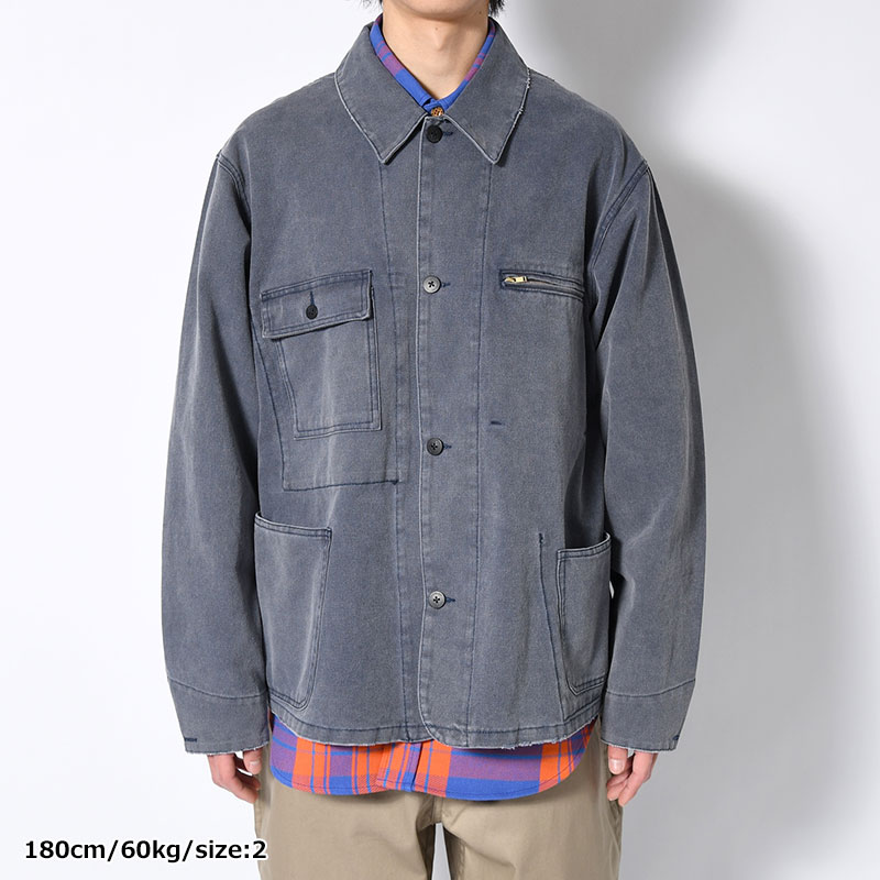 RESEARCHED WORK JACKET / COTTON CANVAS -NAVY-