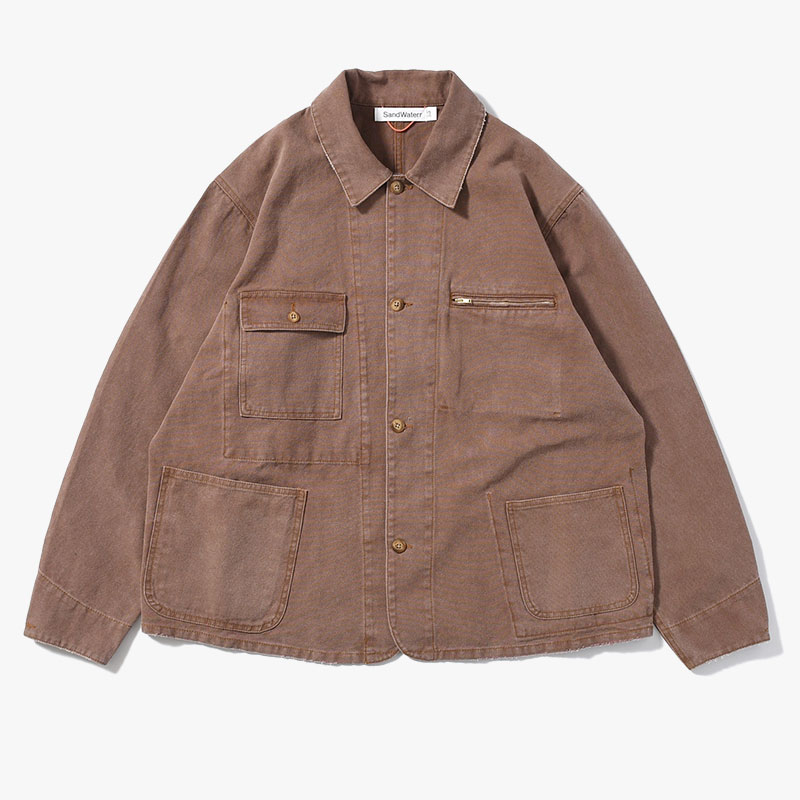 RESEARCHED WORK JACKET / COTTON CANVAS -BEIGE-