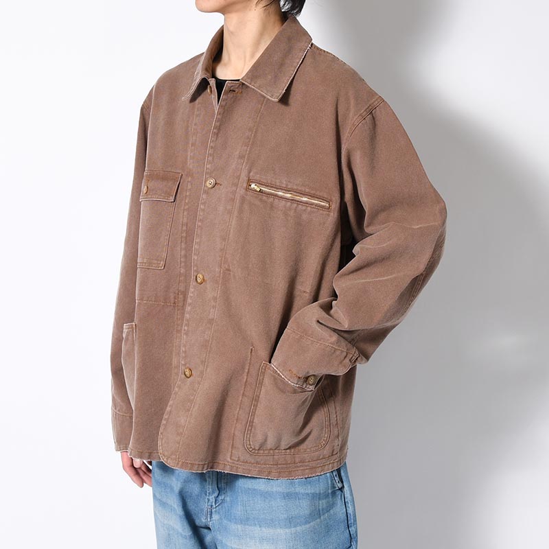 RESEARCHED WORK JACKET / COTTON CANVAS -BEIGE-