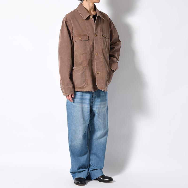 RESEARCHED WORK JACKET / COTTON CANVAS -BEIGE-