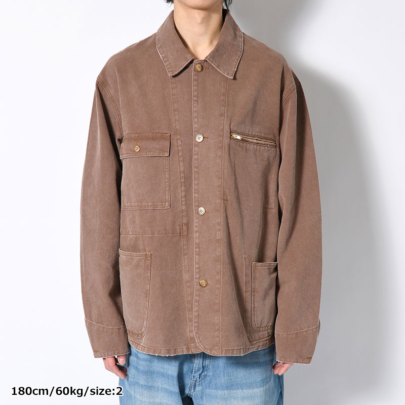 RESEARCHED WORK JACKET / COTTON CANVAS -BEIGE-