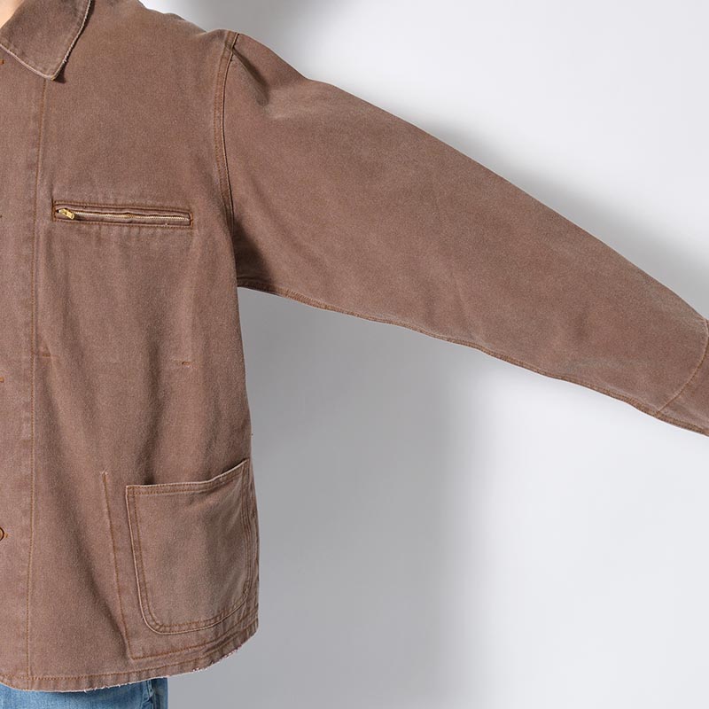 RESEARCHED WORK JACKET / COTTON CANVAS -BEIGE-