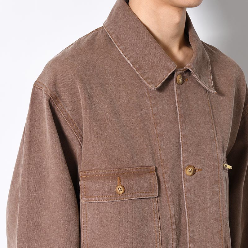 RESEARCHED WORK JACKET / COTTON CANVAS -BEIGE-