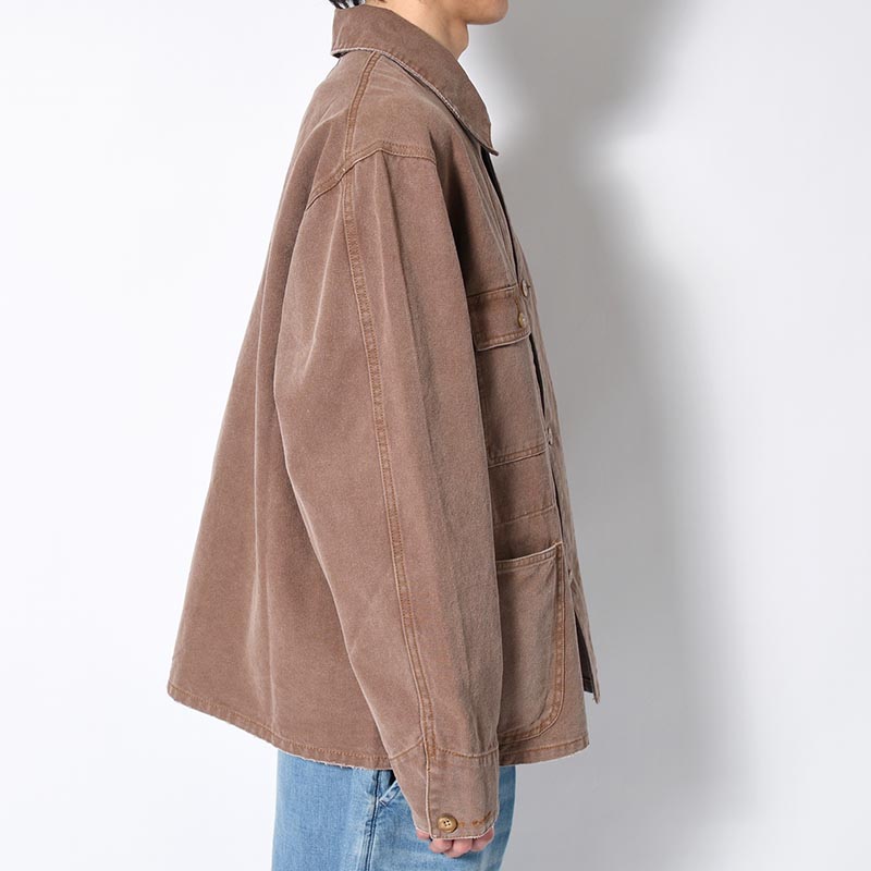 RESEARCHED WORK JACKET / COTTON CANVAS -BEIGE-