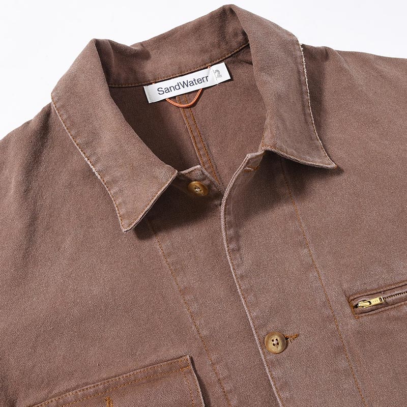 RESEARCHED WORK JACKET / COTTON CANVAS -BEIGE-