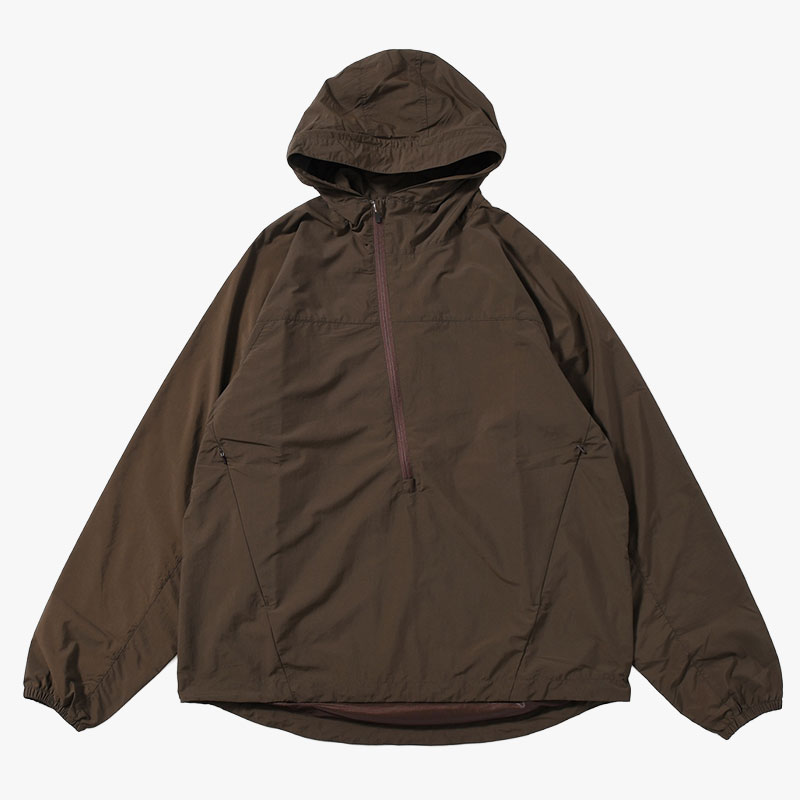 ORGANIZED HOODED PULLOVER / RIPSTOP NYLON -2.COLOR-(BROWN)