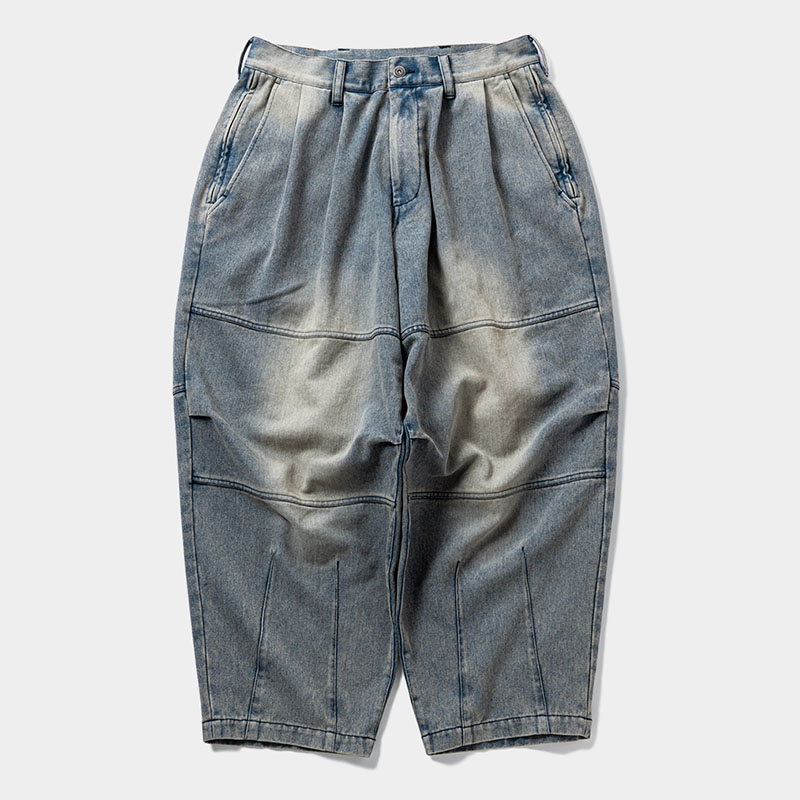 DENIM BALLOON PANTS -BLUE-