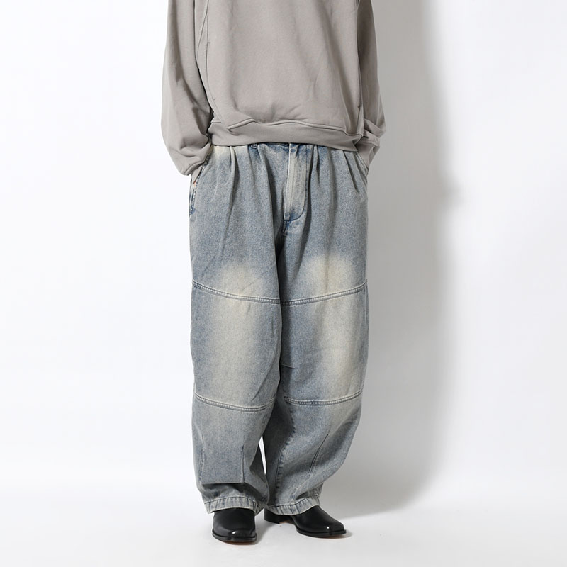 DENIM BALLOON PANTS -BLUE-