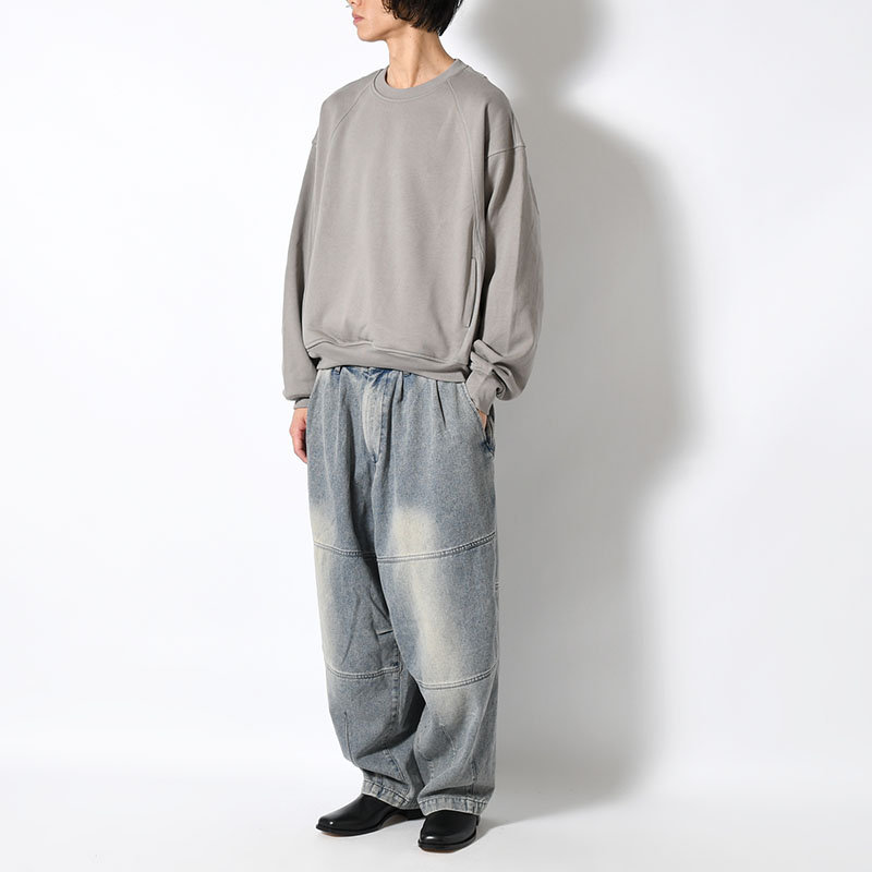 DENIM BALLOON PANTS -BLUE-