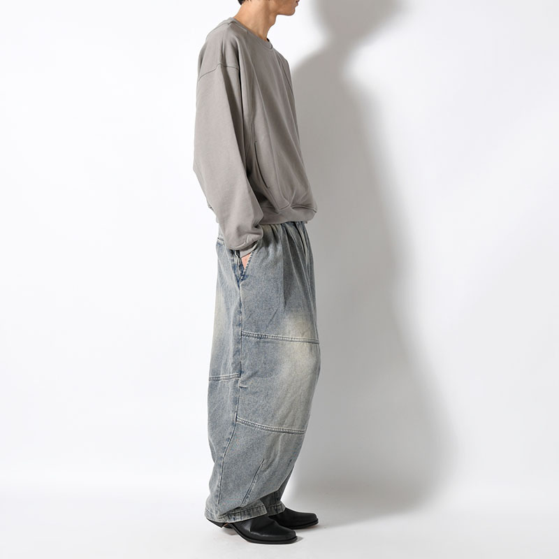 DENIM BALLOON PANTS -BLUE-